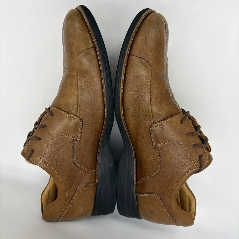 Johnston Murphy Mens 14 Shoes Shuler Bicycle Oxford Tan Sheepskin Lined 20-7223